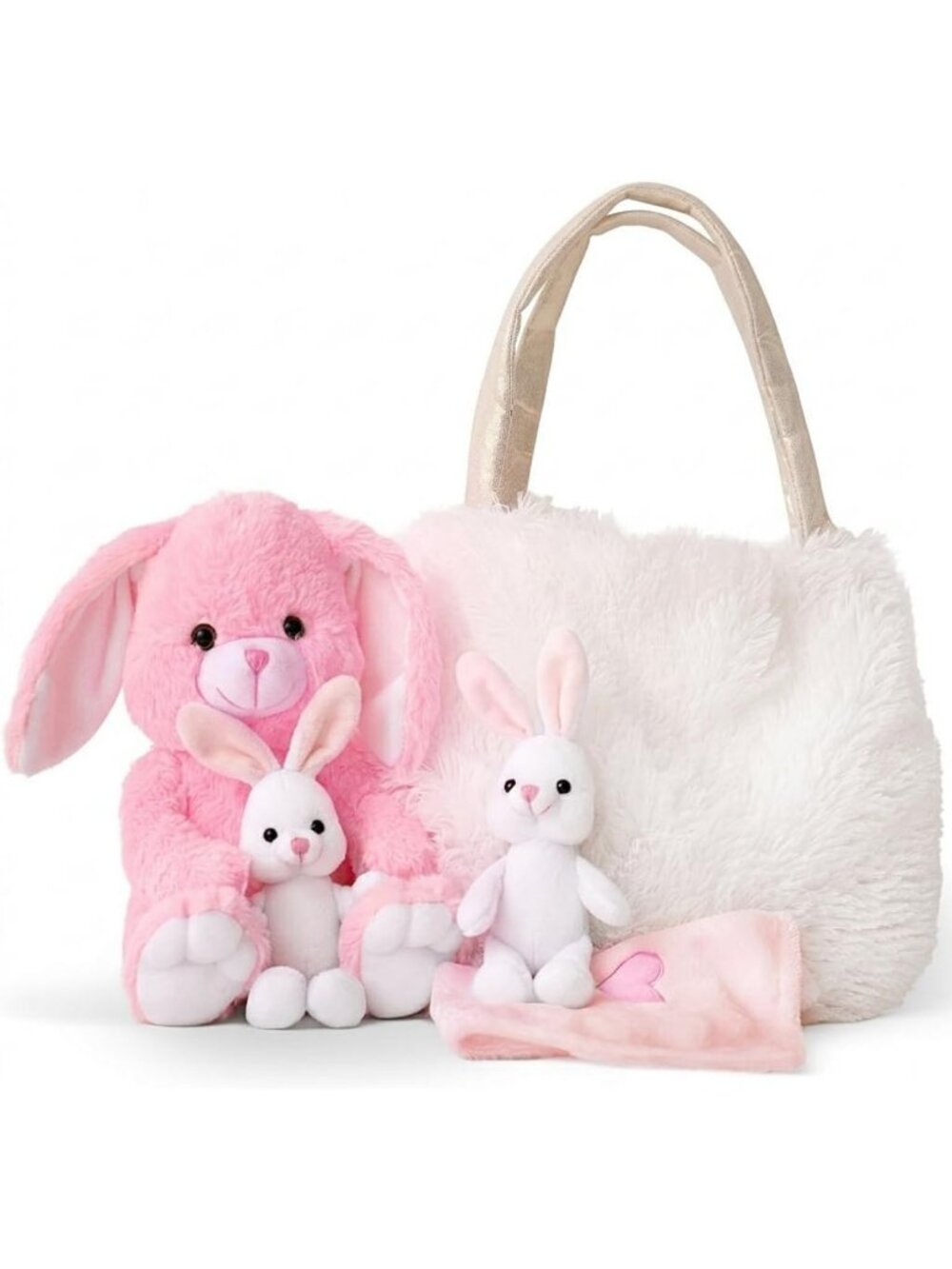 Adorable Easter Bunny Plush Toy Set for Kids - 5-Piece Stuffed Rabbit Gift, Soft